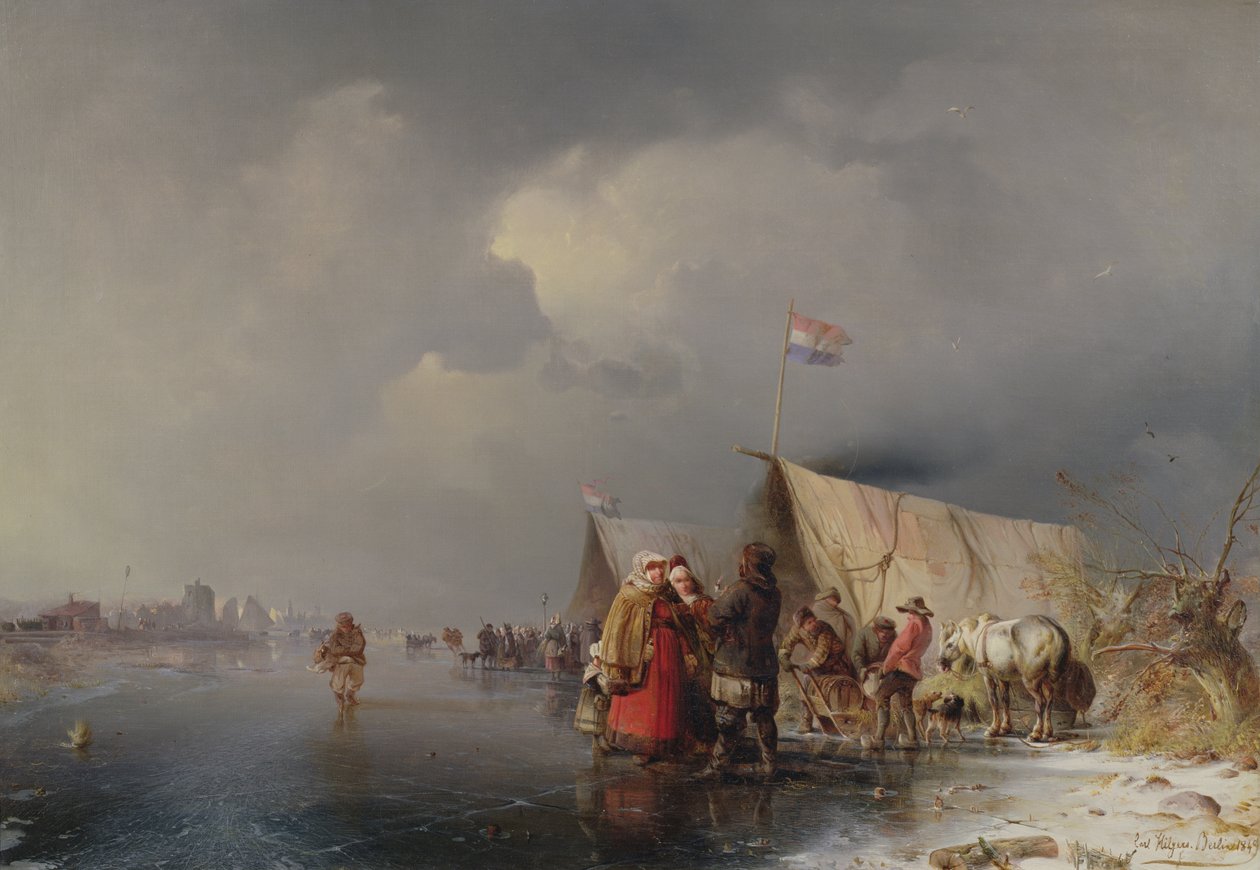 المعسكر الهولندي على الجليد ، 1849 بواسطة كارل هيلجرز