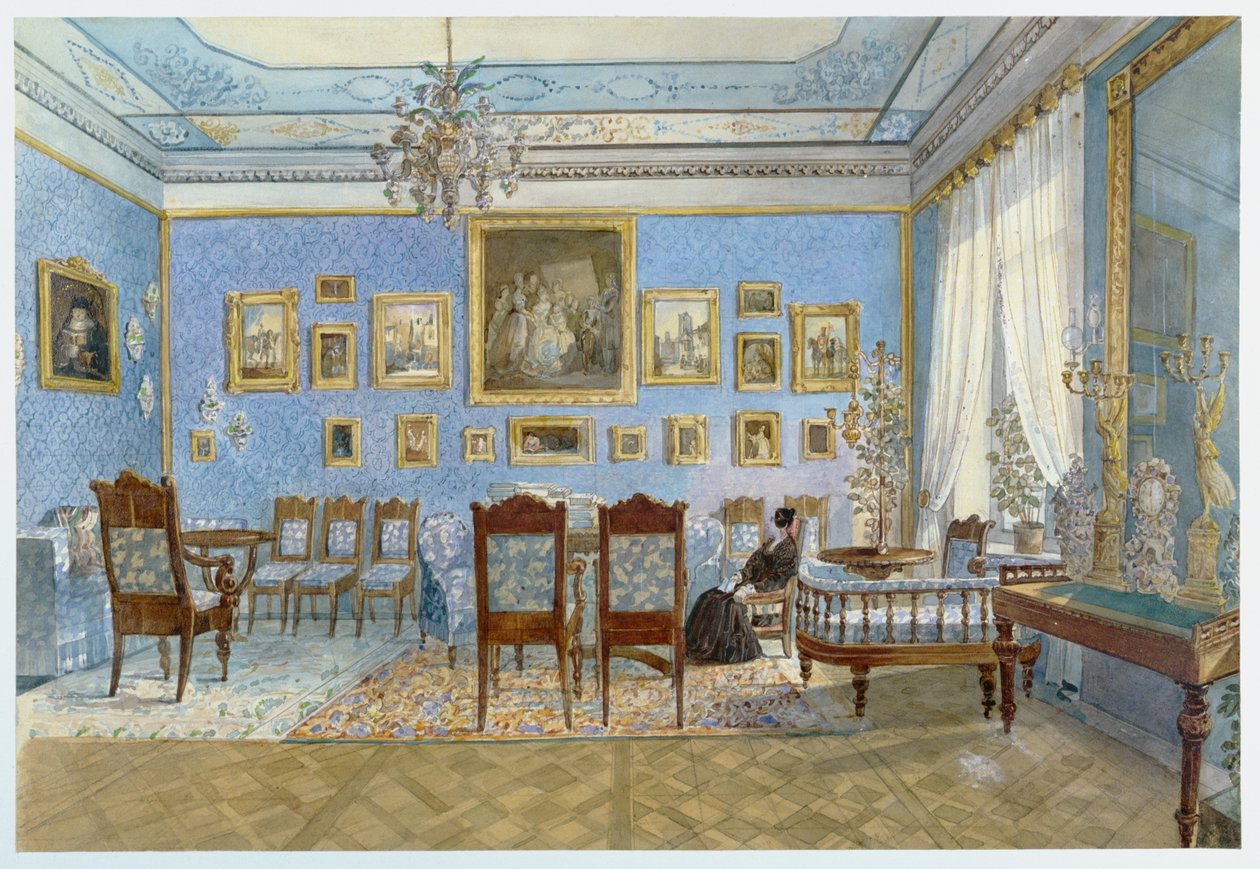 صالون مدام هانسكا (1801-1882) في سانت بطرسبرغ (مرحاض على ورق) بواسطة كارل كولمان
