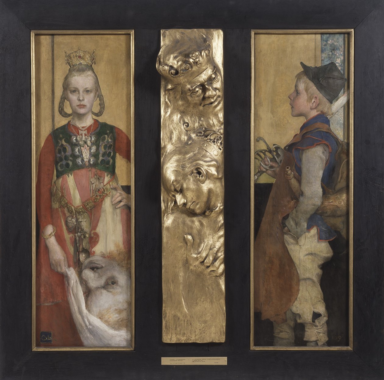 رواية سويدية ، diptych مع لوحة وإطار بارز ، 1897 (زيت على قماش ونقش خشبي مذهّب) بواسطة كارل لارسون