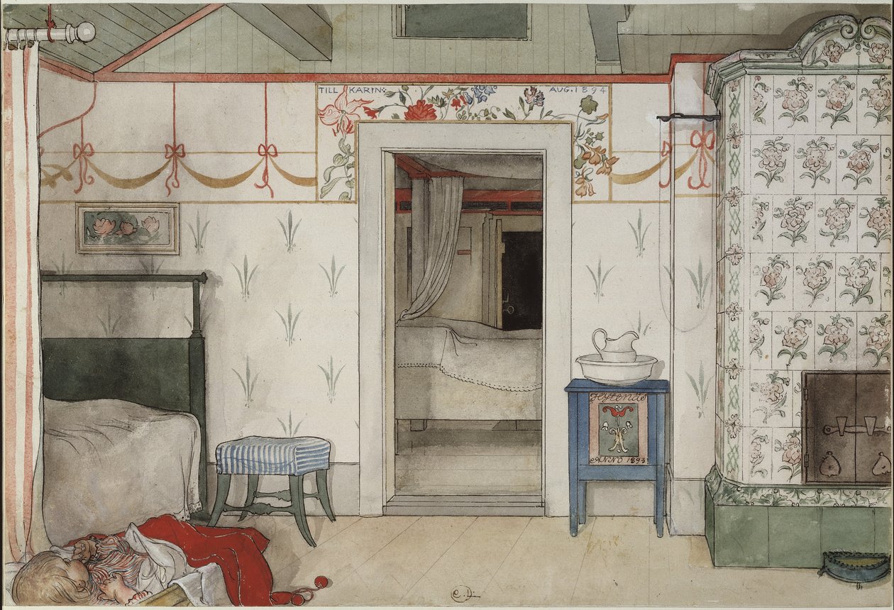 Britas Forty Winks ، من سلسلة A Home ، c.1895 (مرحاض على ورق) بواسطة كارل لارسون