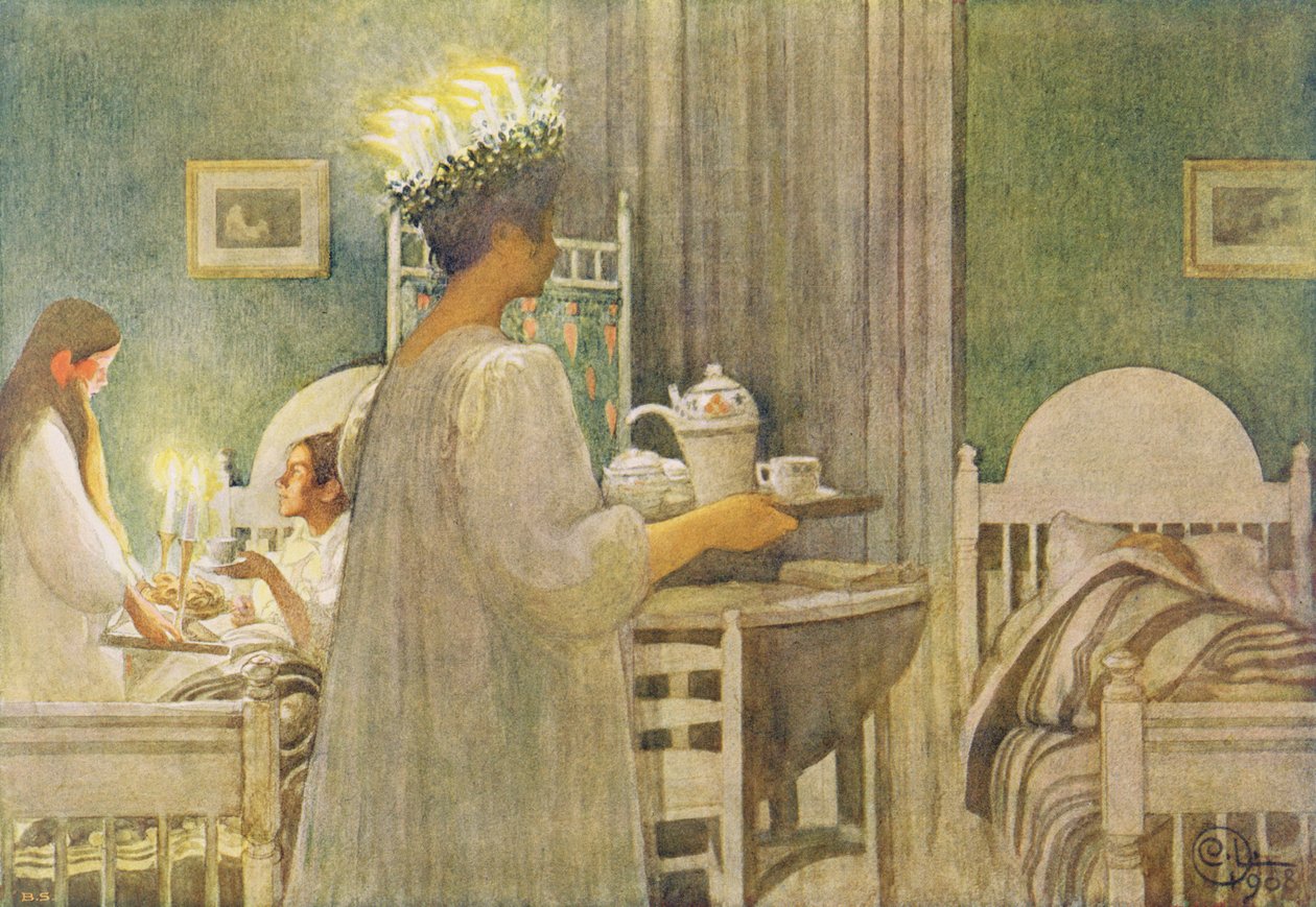 صباح عيد الميلاد ، حانة. في "Lasst Licht Hinin &39;(1908) بواسطة كارل لارسون