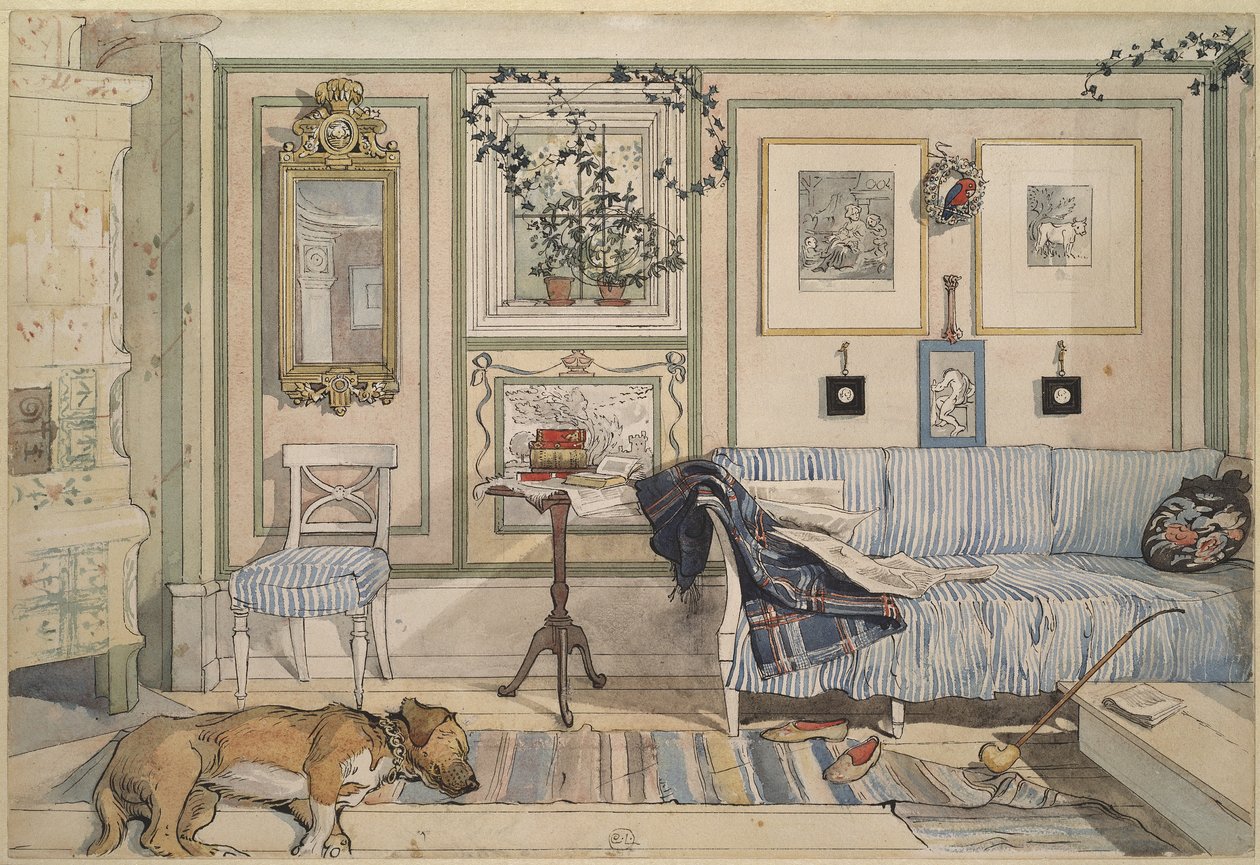ركن مريح ، من سلسلة &39;A Home&39; ، حوالي 1895 (ألوان مائية على ورق) بواسطة كارل لارسون