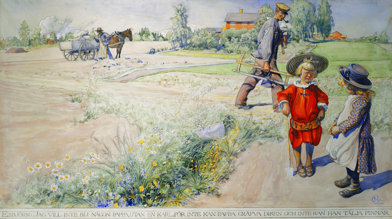 Esbjorn وفتاة الفلاحين ؛ Esbjorn och Bondflickan ، 1904 بواسطة كارل لارسون