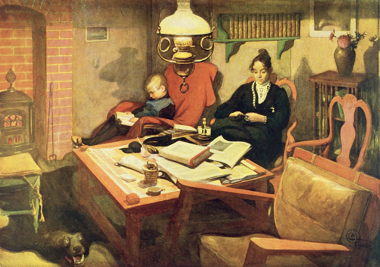 مساء الخفيفة ، حانة. في "Lasst Licht Hinin &39;(1908) بواسطة كارل لارسون