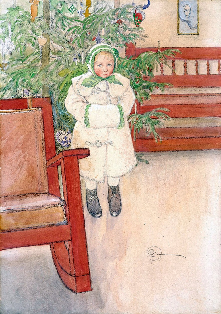 فتاة وكرسي هزاز ، 1907 بواسطة كارل لارسون