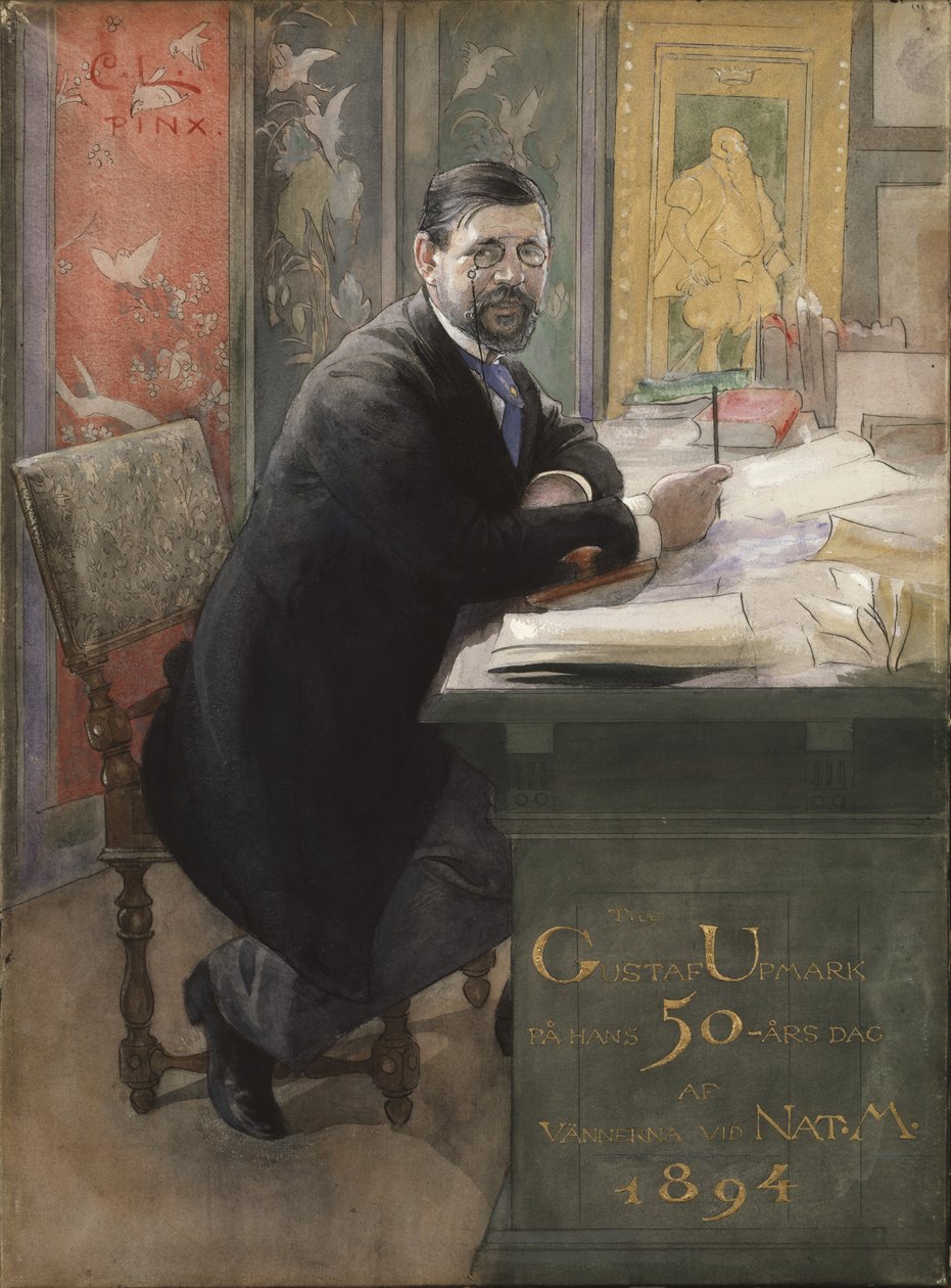 Gustaf Upmark، 1894 (قلم وحبر مع مرحاض على ورق) بواسطة كارل لارسون