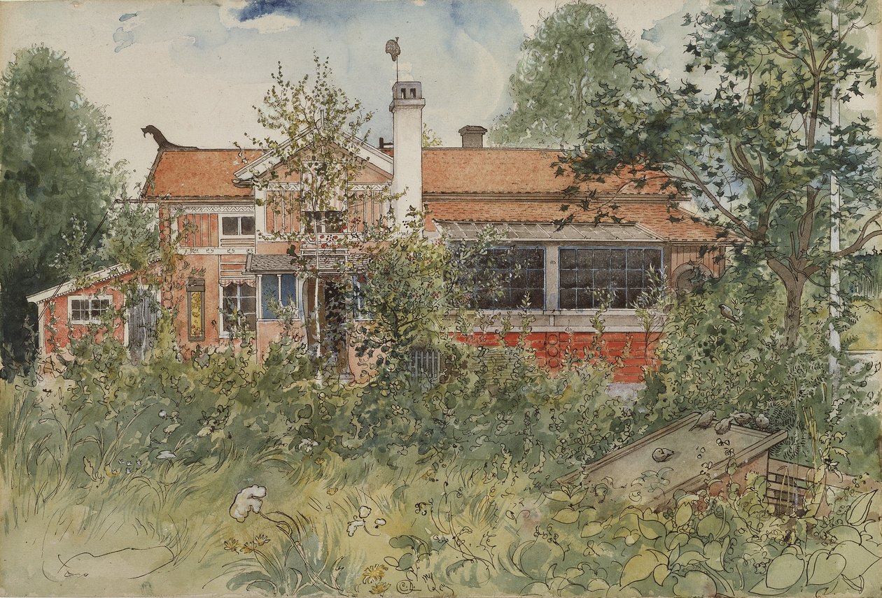 الكوخ ، من سلسلة A Home ، c.1895 (مرحاض على ورق) بواسطة كارل لارسون