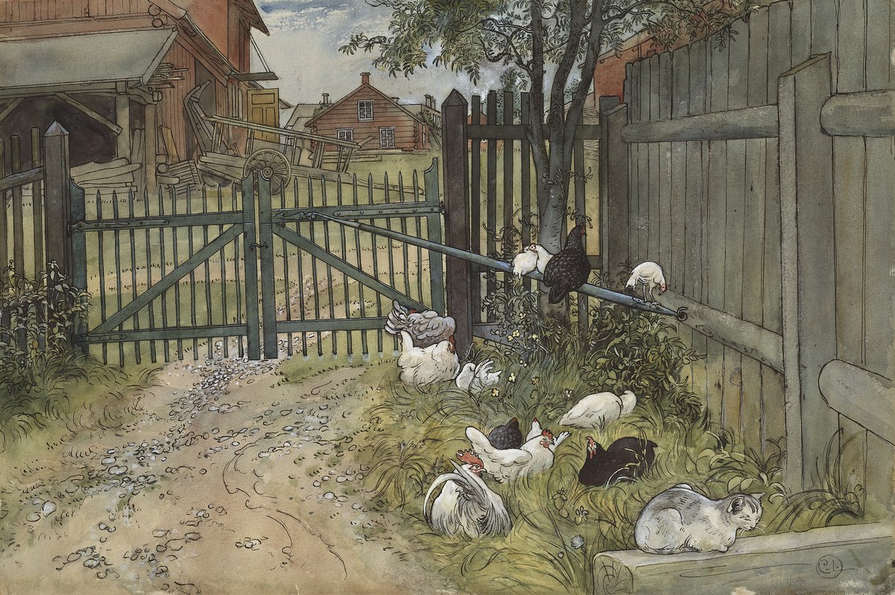 البوابة ، من سلسلة A Home ، c.1895 (مرحاض على ورق) بواسطة كارل لارسون