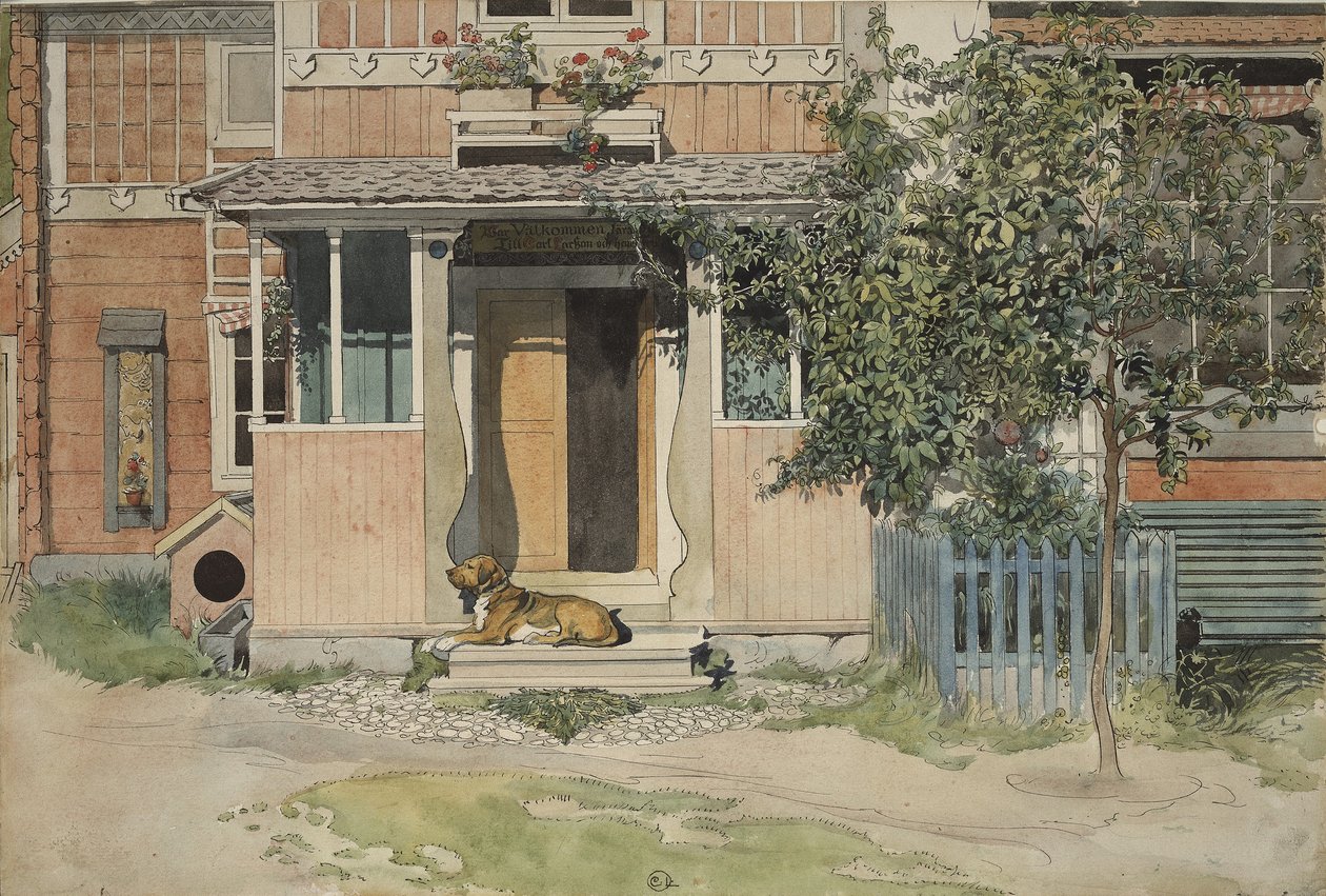 فيراندا ، من سلسلة A Home ، c.1895 (مرحاض على ورق) بواسطة كارل لارسون