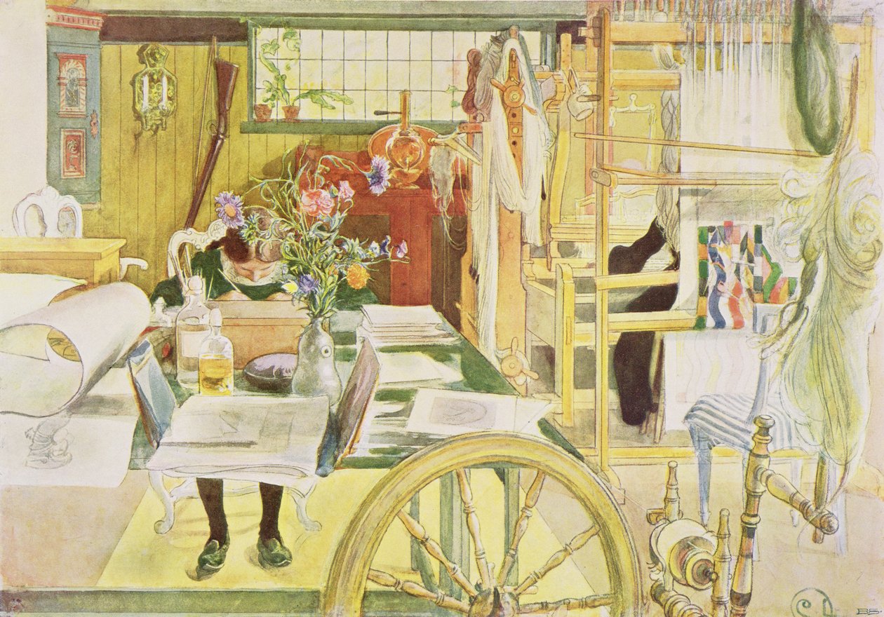 ورشة العمل ، حانة. في &39;Lasst Licht Hinin&39; (`` Let in More Light &39;&39;) ، 1909 بواسطة كارل لارسون