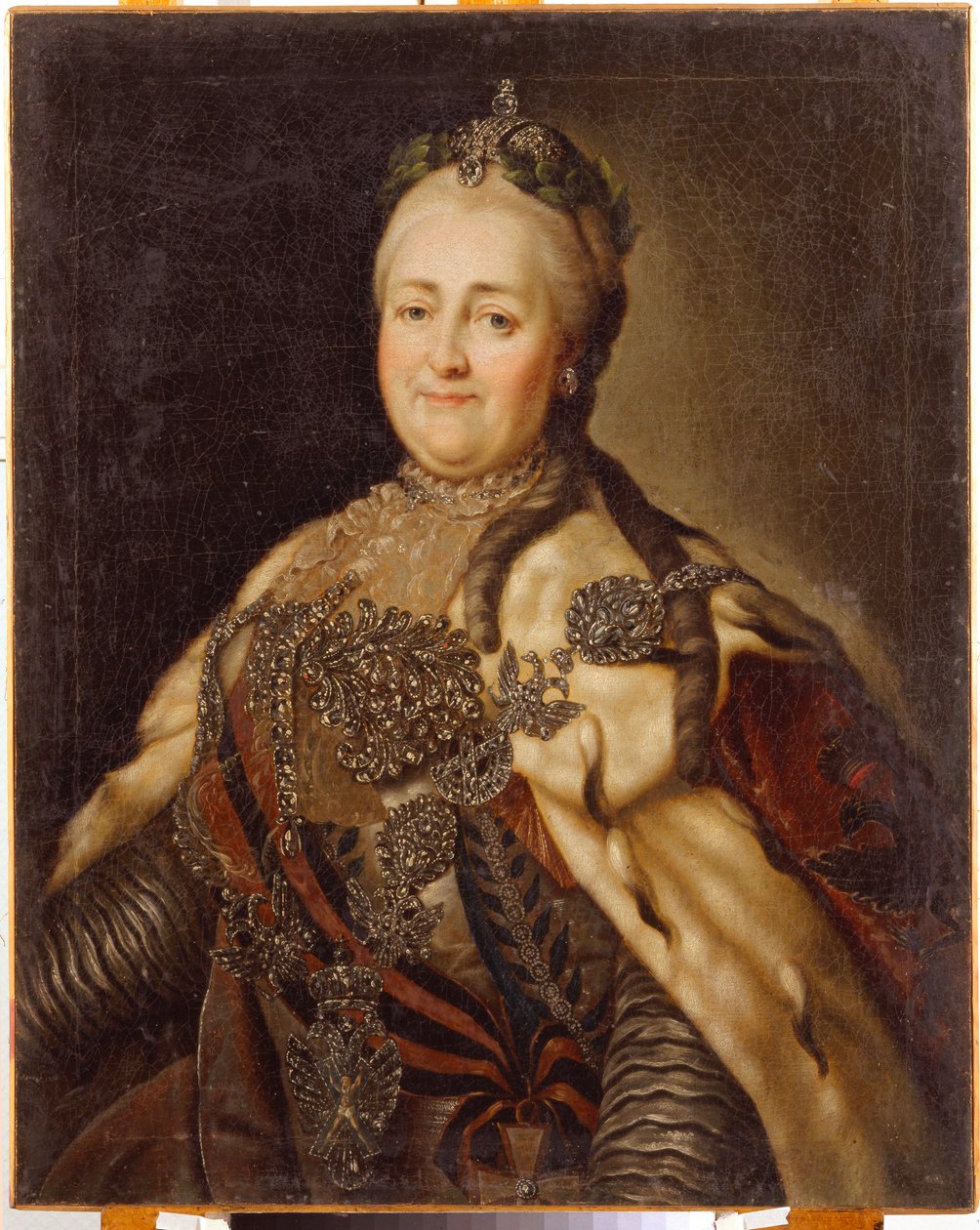صورة للإمبراطورة كاثرين الثانية (1729-1796). لوحة لكارل لودفيج يوهان كريستينك (1732-1792) ، زيت على قماش بواسطة كارل لودفيج كريستينيك