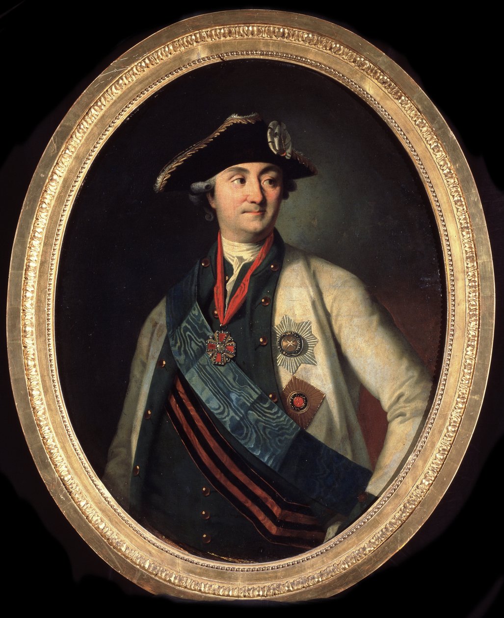"" Portrait du comte Alexei Grigorievitch Orlov (1737-1808) ، Commandant des Forces navales russes "" (صورة للقائد العام للأسطول الكونت Alexey Grigoryevich Orlov of Chesma (1737-1808)) Peinture de Carl Ludwig Johann كريستينك (1732 / 3-17 بواسطة كارل لودفيج كريستينيك