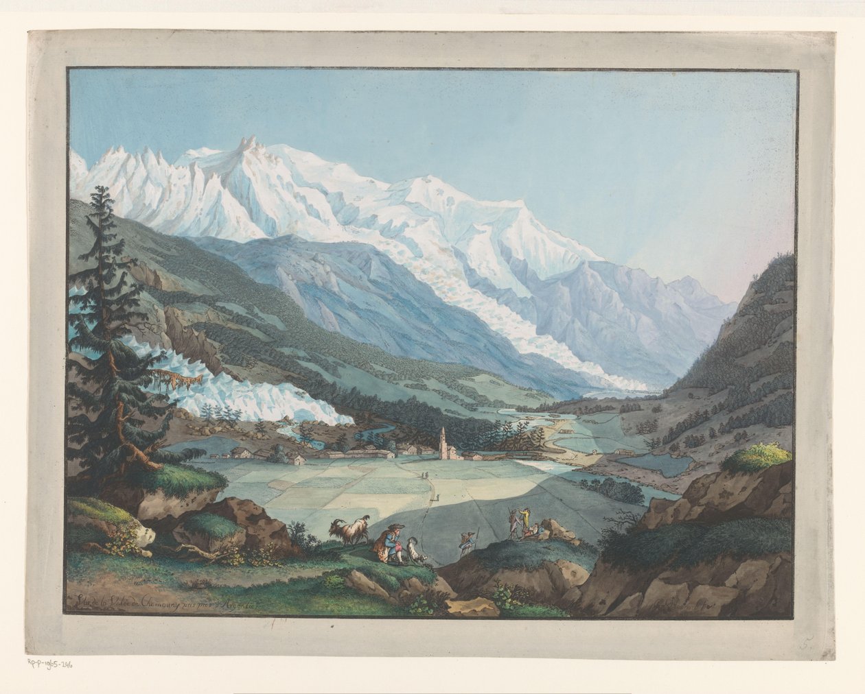 منظر لشامونيكس عند سفح جبل مونت بلانك Vue de la Valée de Chamouny pris pres d