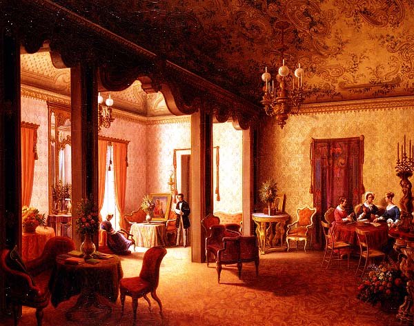 داخل صالون Tsarina Alexandra في Villa des Herzogs Serradifalco ، باليرمو بواسطة كارل لودفيج روندت