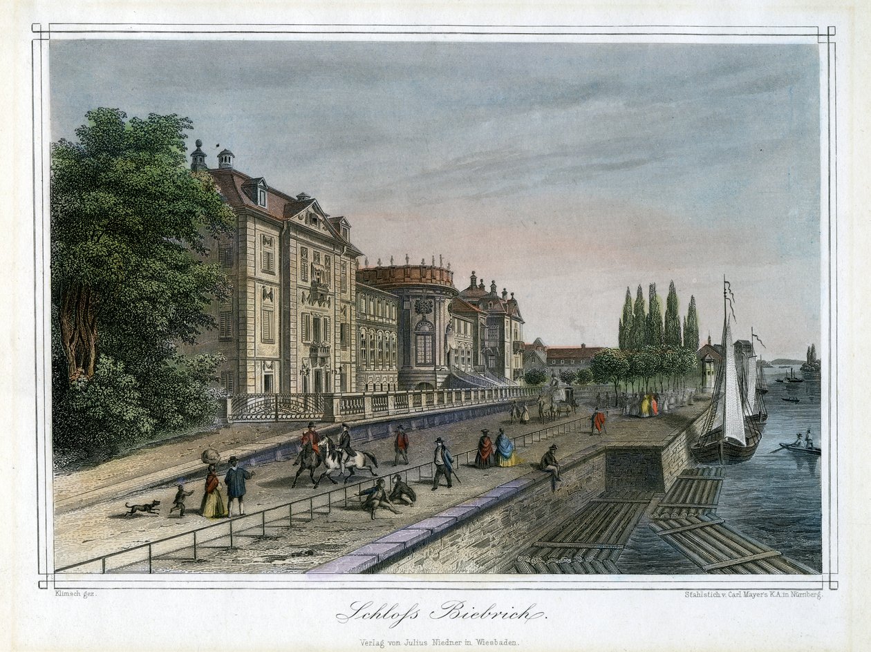 قصر بيبريتش ، فيسبادن ، ألمانيا ، c1820 بواسطة كارل ماير