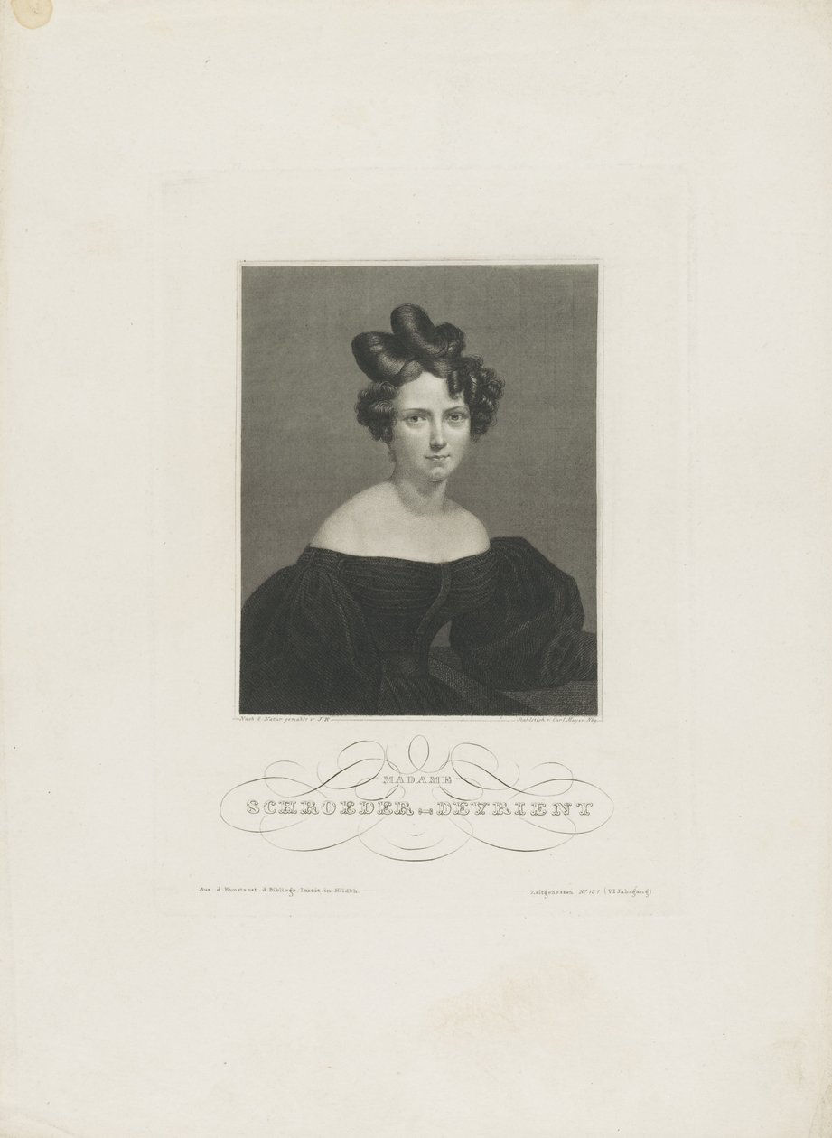 صورة لمغني الأوبرا فيلهيلمين شرودر ديفرينت 1804-1860 ، ج. 1840. بواسطة كارل ماير
