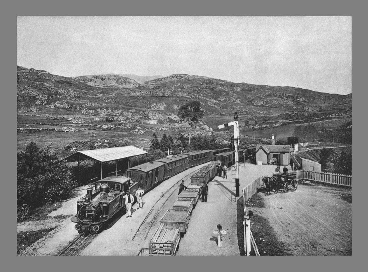 سكة حديد Ffestiniog: محطة Tan-Y-Bwlch ، c1900 بواسطة كارل نورمان