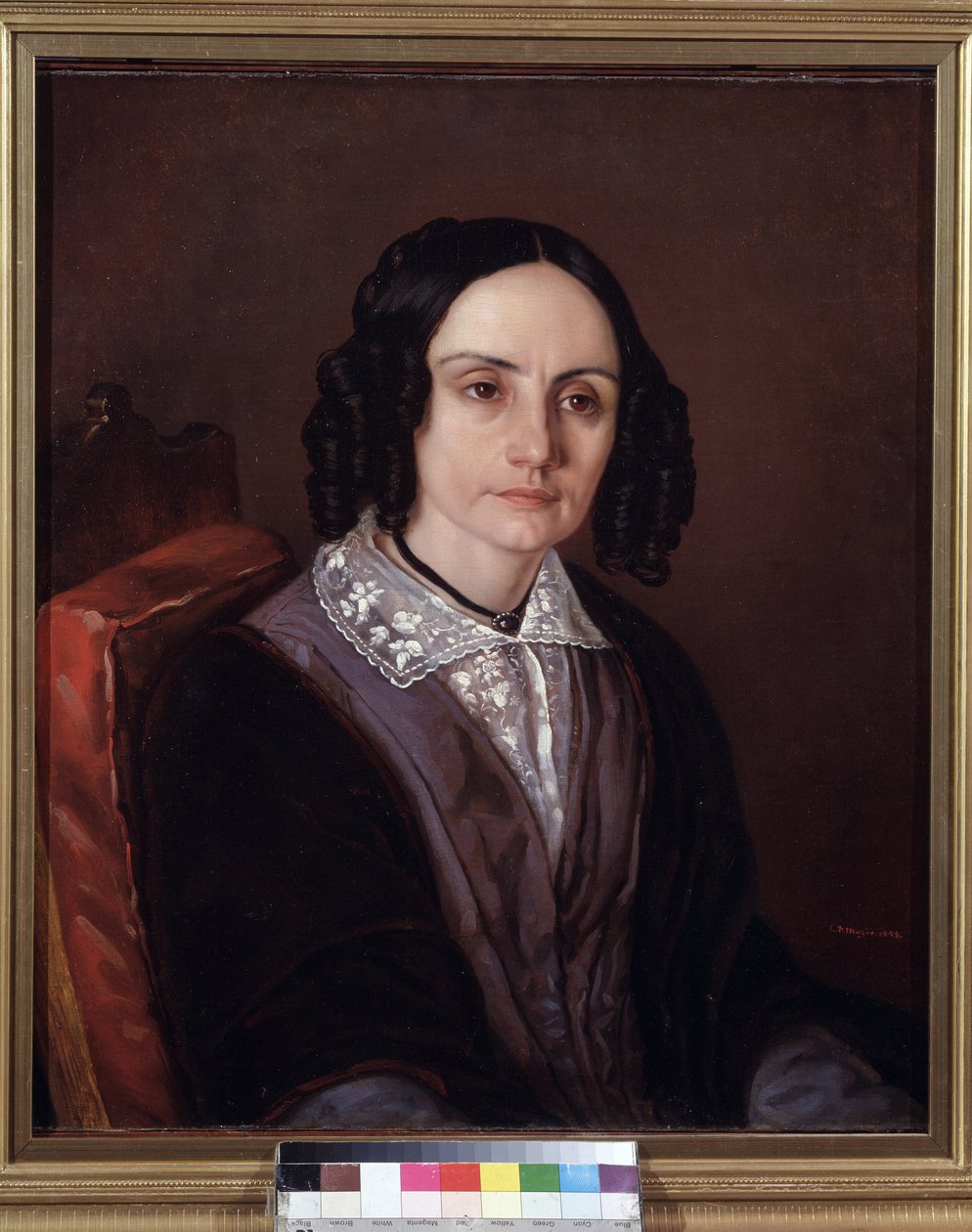 صورة للكونتيسة ماريا إن فولكونسكايا (1805-1863) (صورة للكونتيسة إم إن فولكونسكايا). زوجة الأمير سيرج فولكونفسكي (1788-1865) الذي شارك في تمرد الديسمبريين أو الديسمبريين في عام 1825. لهذا حُكم عليه بالنفي بواسطة كارل بيتر مازر