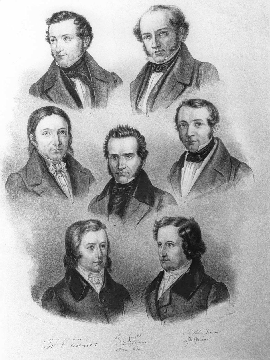 The Göttingen Seven ، حوالي 1837 - 38 (ليثو) بواسطة كارل روده