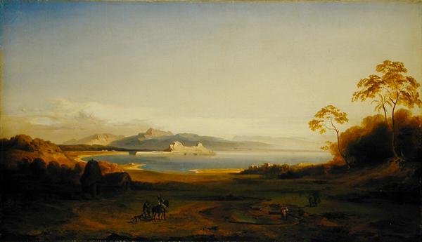خليج ومرفأ في كورفو ، c.1842 بواسطة كارل روتمان