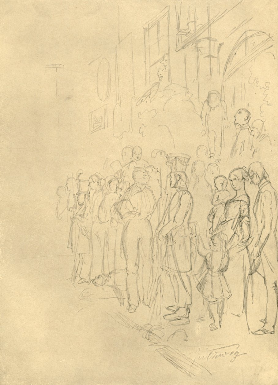 في انتظار الموكب ، منتصف القرن التاسع عشر ، عام 1924. بواسطة كارل سبيتزويج
