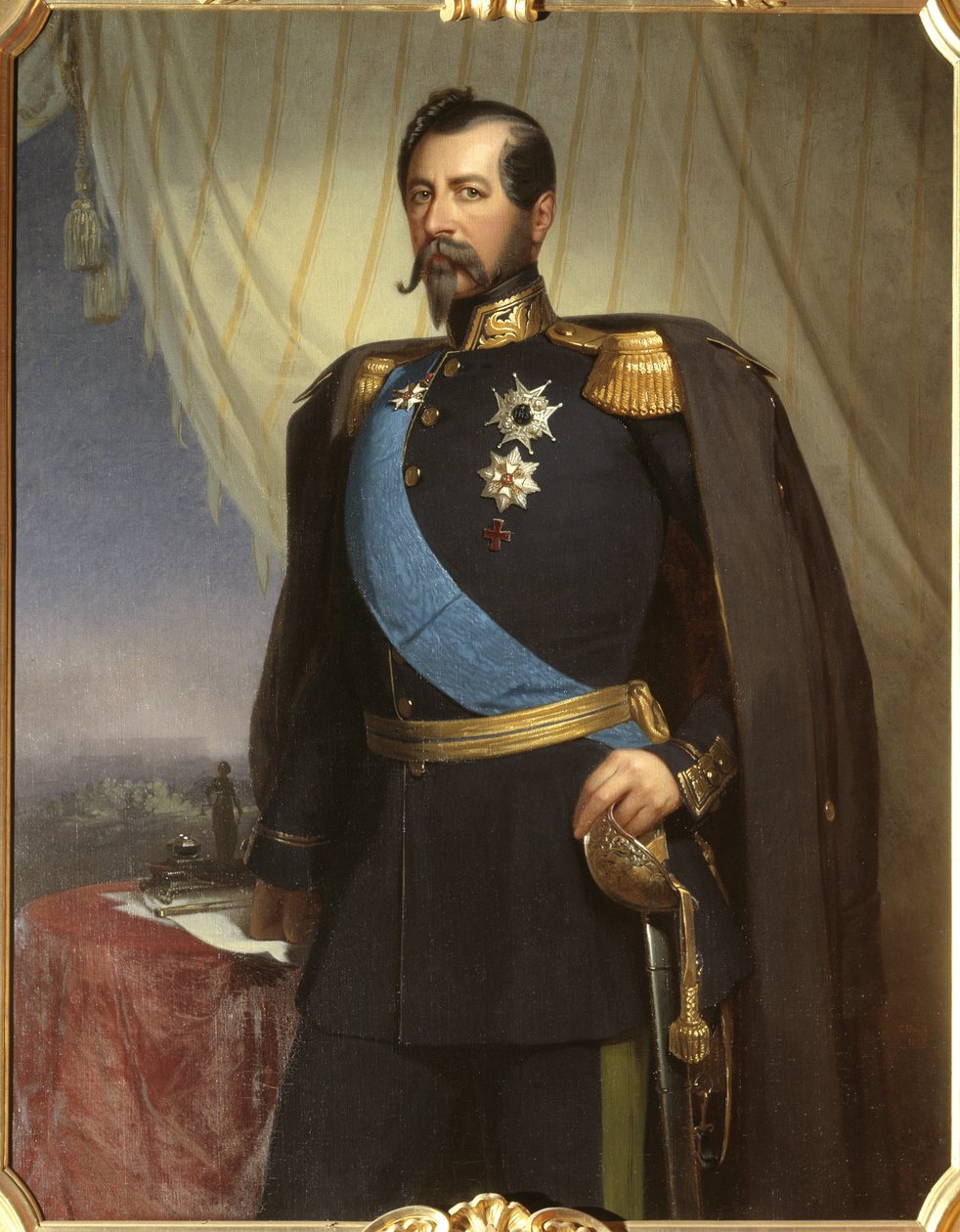 أوسكار الأول ، روي دي سويدي ونورفيج - صورة لأوسكار الأول (1799-1859) ، ملك السويد والنرويج ، بقلم ستاف ، كارل ثيودور (1816-1880). زيت على قماش بواسطة كارل ثيودور ستاف
