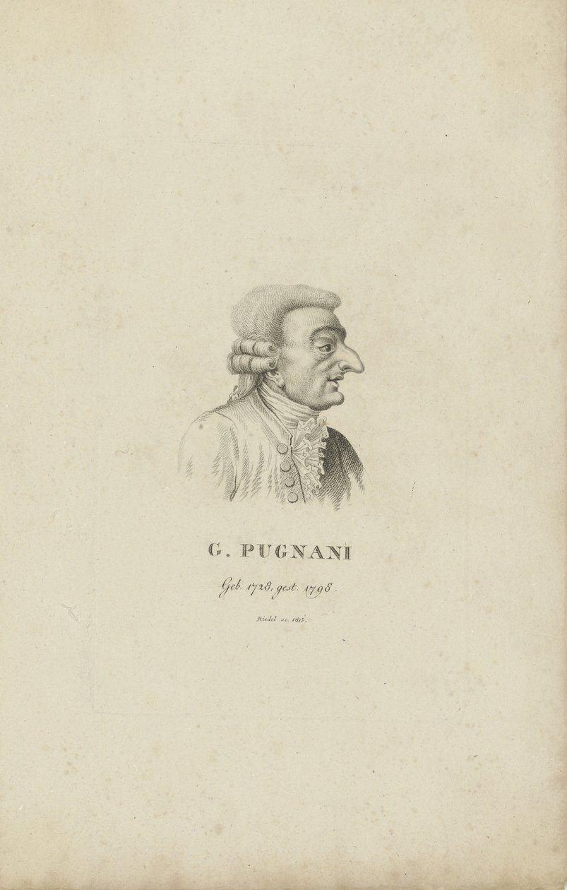 صورة عازف الكمان والملحن غايتانو بوغناني 1731-1798 ، 1815. بواسطة كارل تراوجوت ريدل
