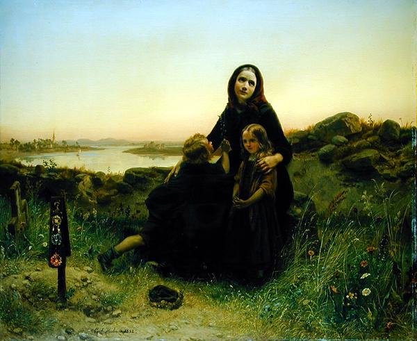 أرملة الحداد ، 1852 بواسطة كارل فيلهلم هيوبنر