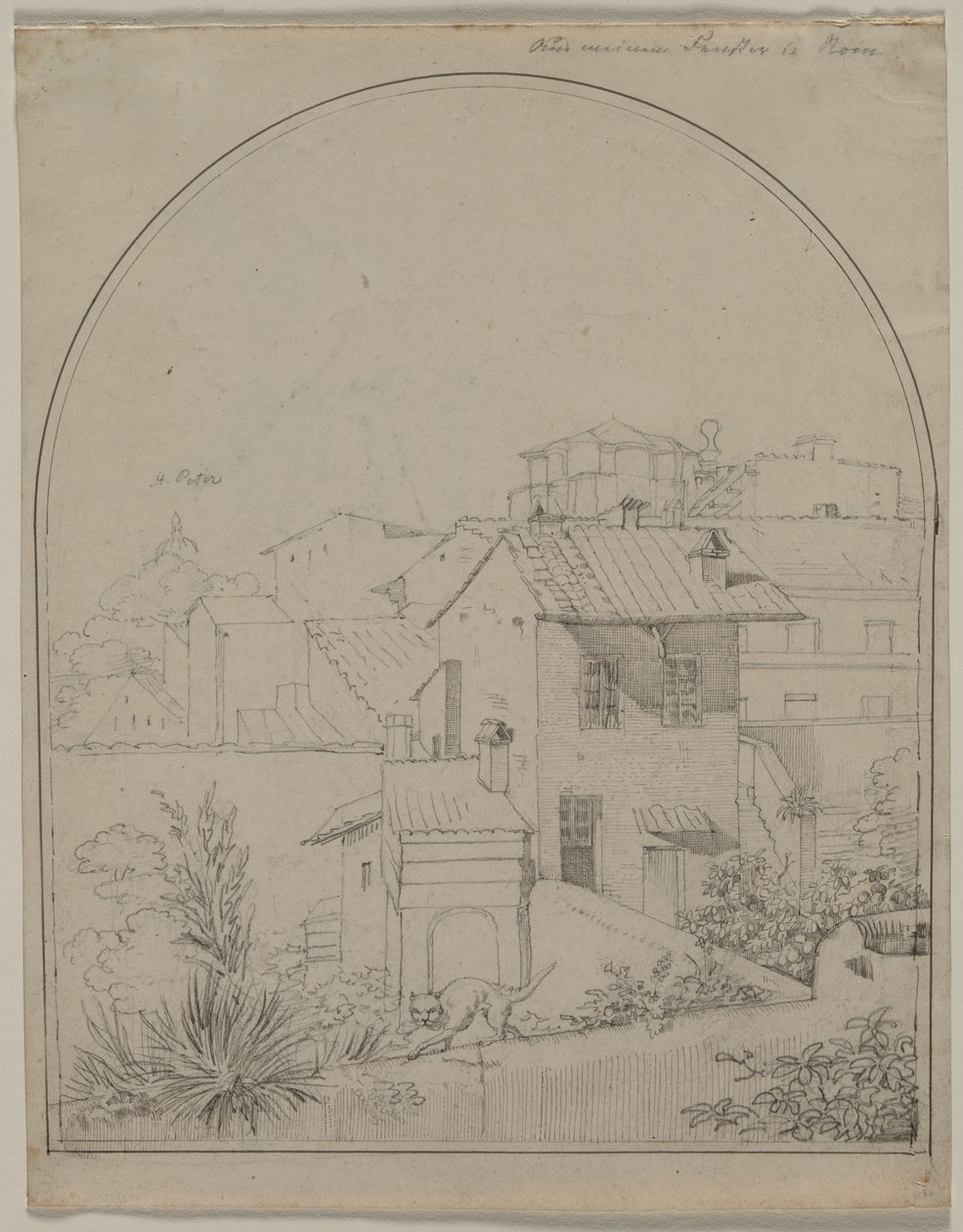 منظر من نافذتي في وجه وجهي في روما ، جندي في ظهر منظر طبيعي ، ج. 1817. بواسطة كارل فيلهلم تيشباين