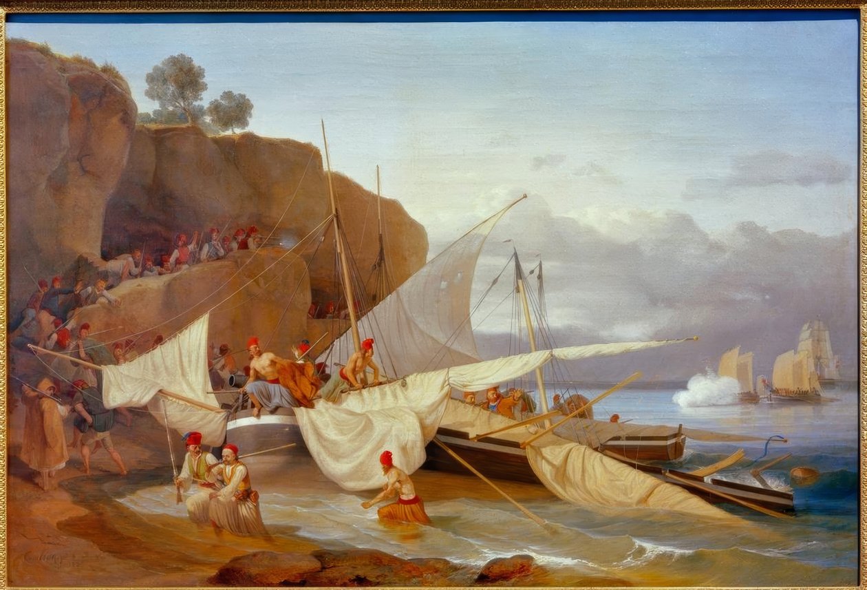 القراصنة اليونانيون في حالة فرار بواسطة Carl Wilhelm von Heideck