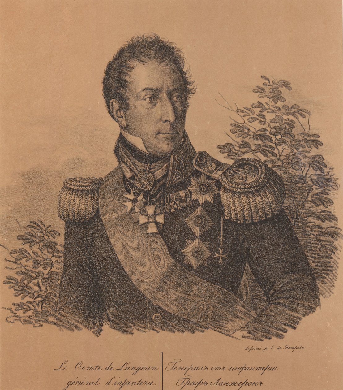 صورة للكونت ألكسندر أندرو دي لانجيرون 1763-1831 ، 1820. بواسطة Carl von Hampeln