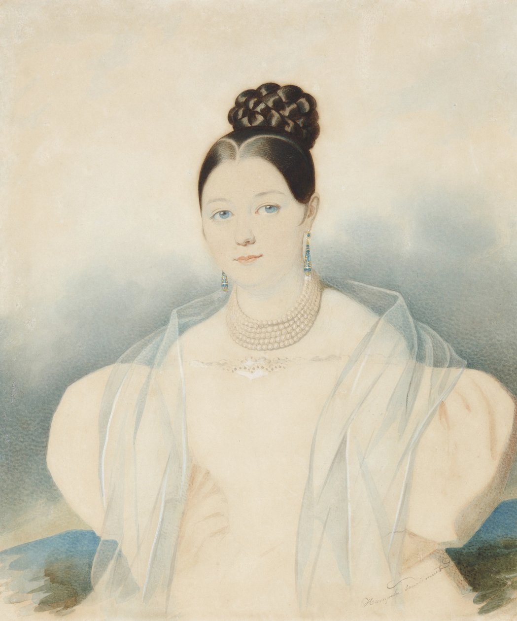 صورة للكونتيسة إيكاترينا ألكسندروفنا زوبوفا ، ني أوبولينسكايا 1811-1843 ، 1830s. بواسطة Carl von Hampeln