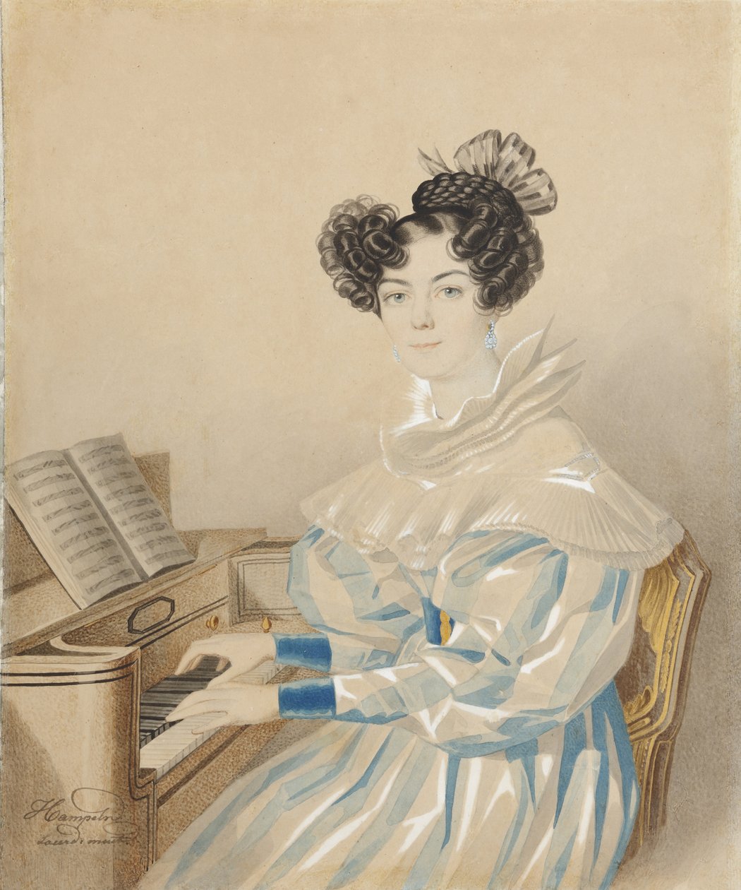 صورة لتاتيانا بتروفنا لفوفا 1789-1848 ، née Poltoratskaya ، 1820s. بواسطة Carl von Hampeln