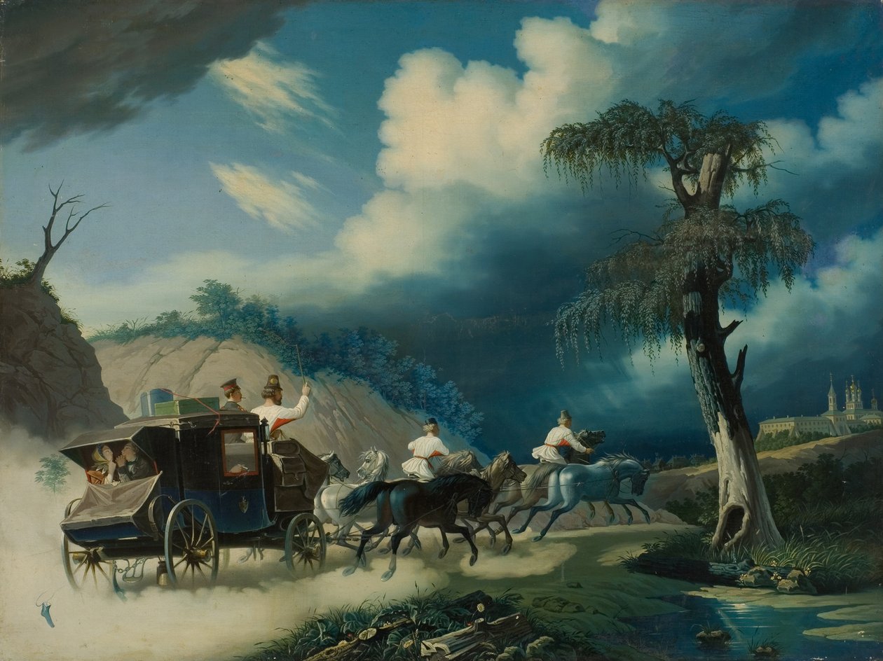 الترويكا خلال العاصفة الرعدية ، 1830s. بواسطة Carl von Hampeln