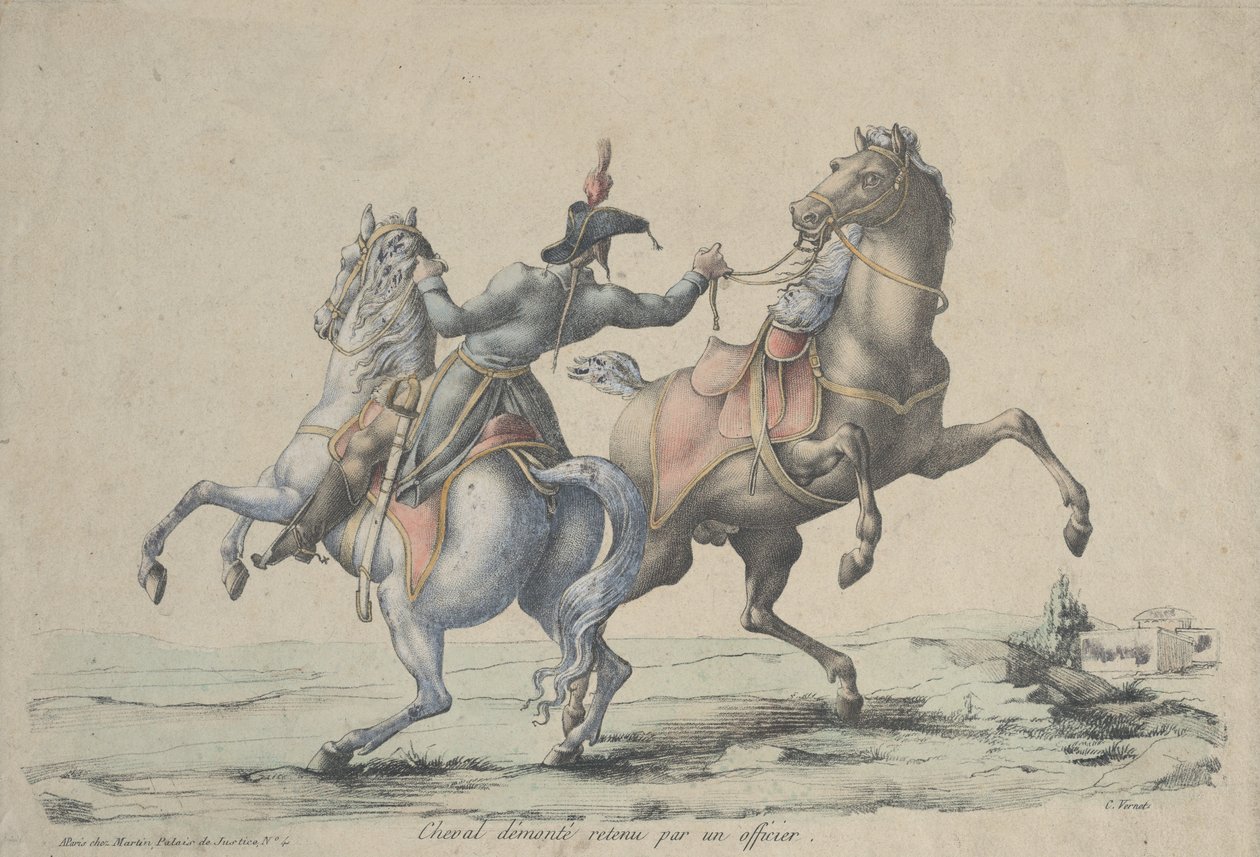 حصان مُنزل من قبل ضابط ، 1770-1836. بواسطة كارل فيرنت