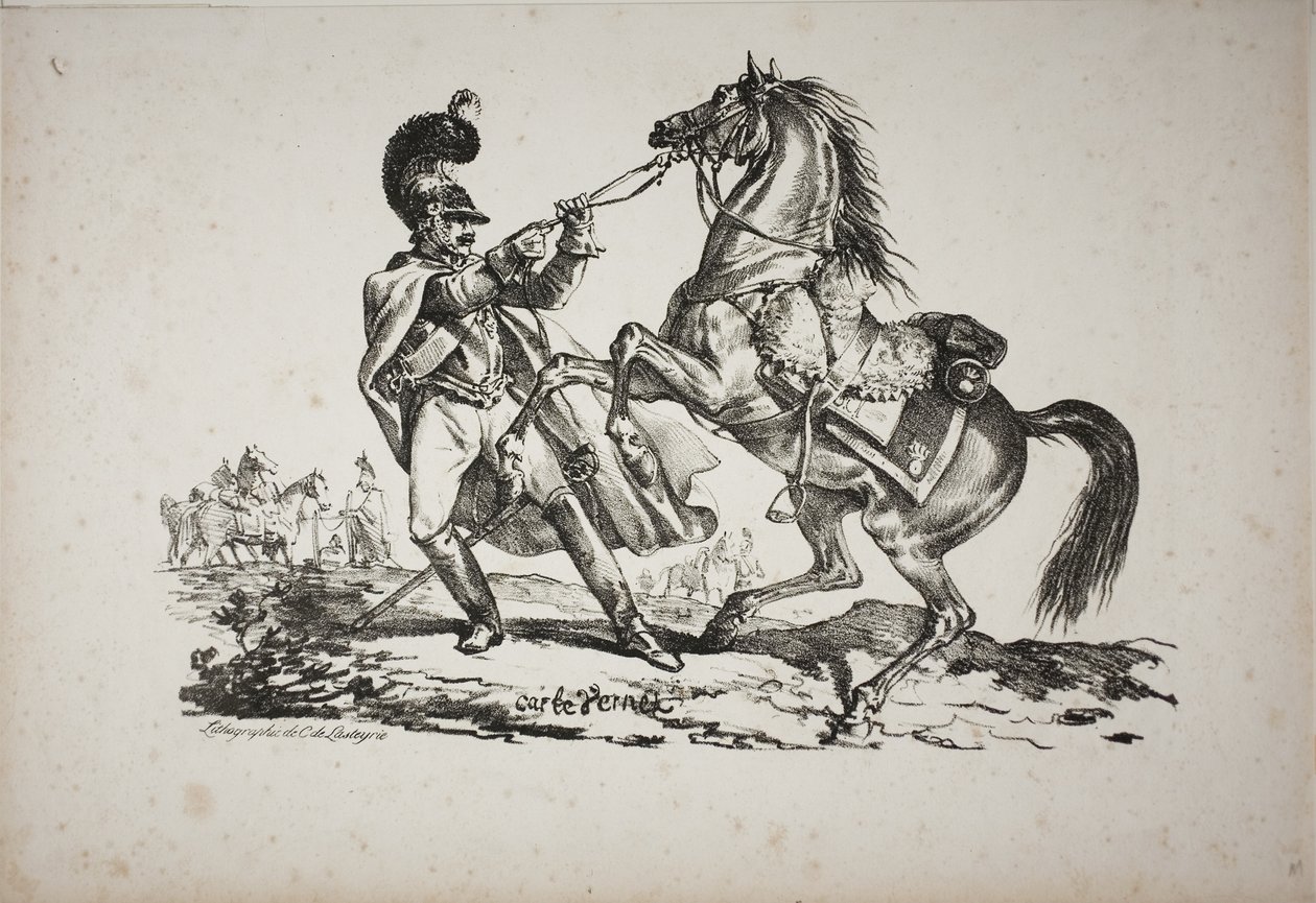Cuirassier على قدميه يمنع حصان التربية الخاص به بواسطة كارل فيرنت