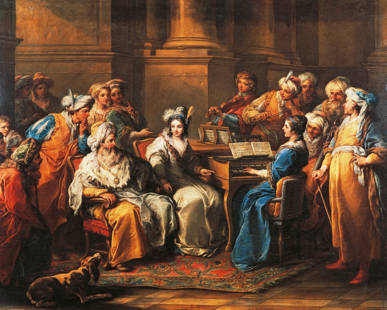 غراند تورك يقدم حفلة لعشيقته ، لكارل فان لو (1705-1765) ، زيت على قماش ، 72.5 × 91 سم ، فرنسا بواسطة كارل فان لو