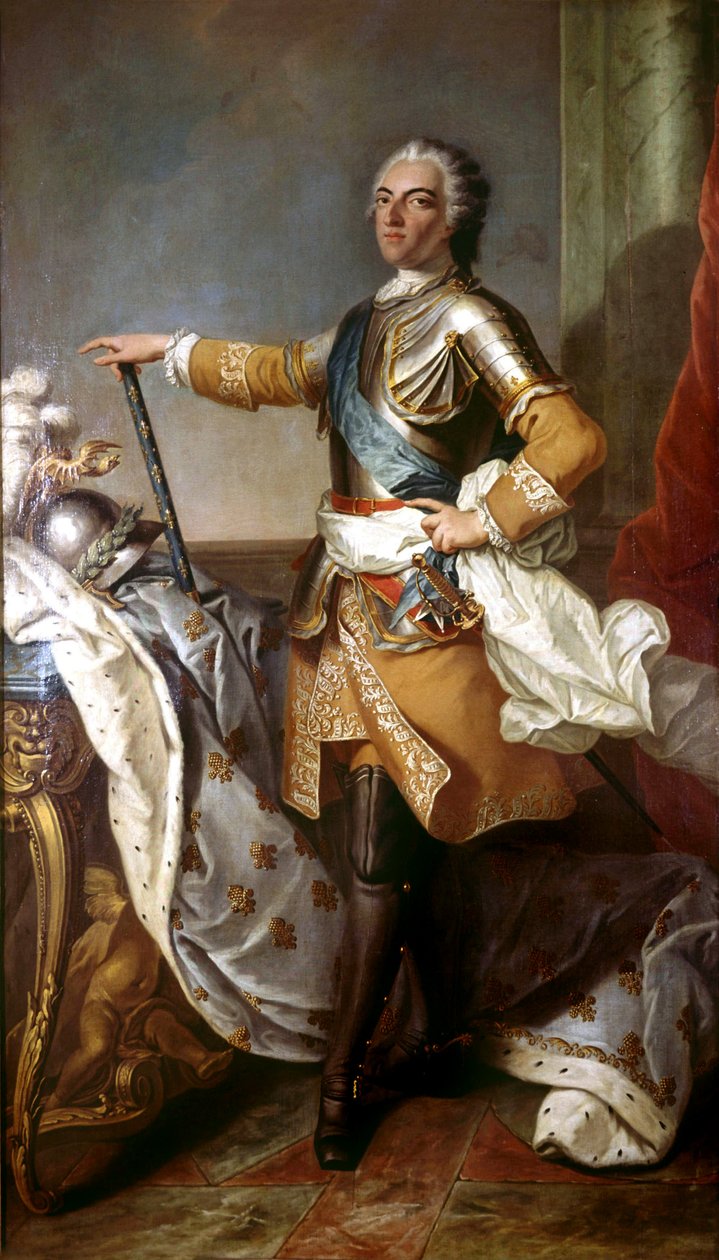لويس الخامس عشر (1710-1774) ملك فرنسا في 1774-1792 بواسطة كارل فان لو