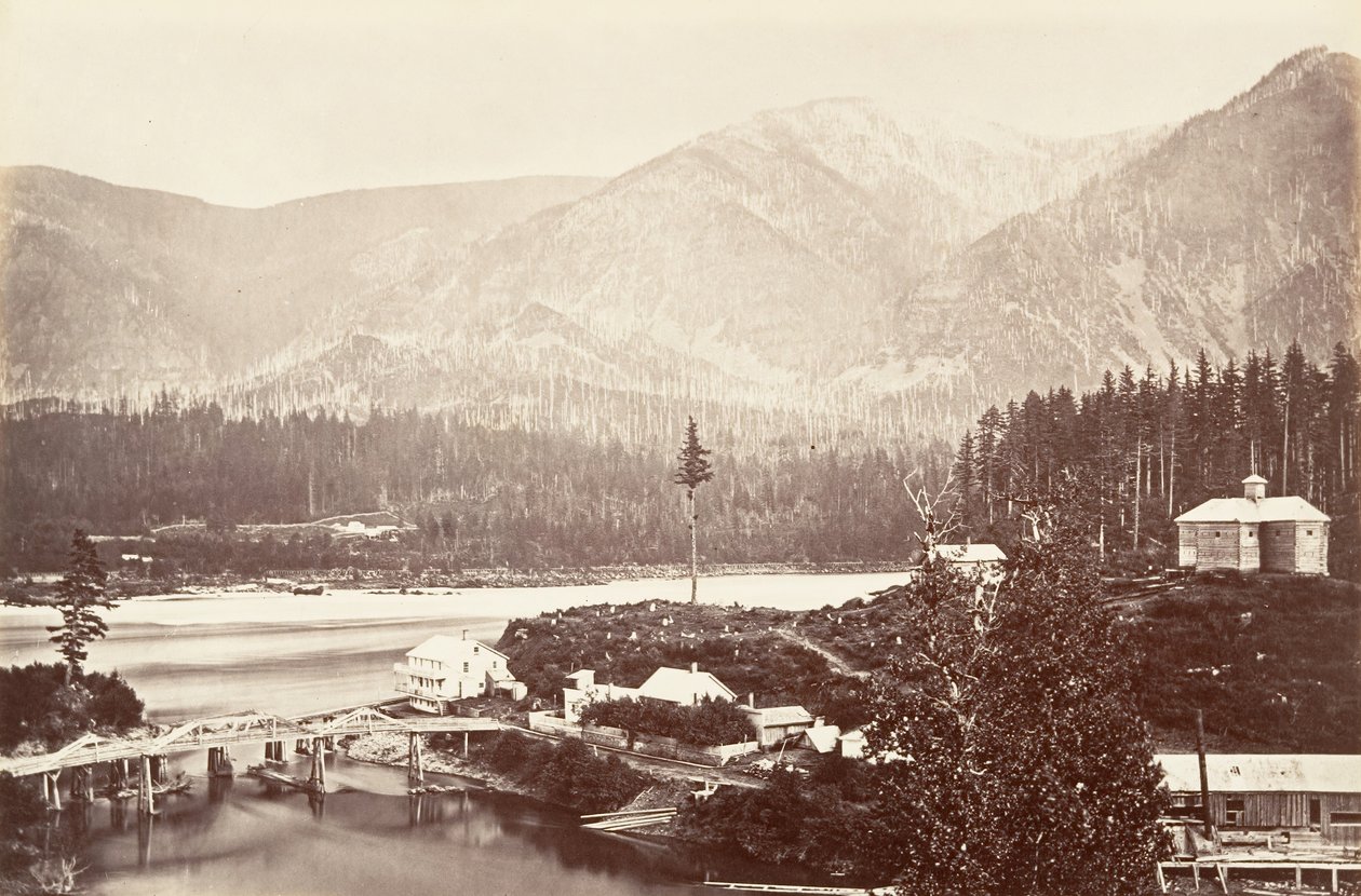 كاسكيدس ، أوريغون ، 1867 ، طبع كاليفورنيا. 1876. بواسطة كارلتون إيمونز واتكينز