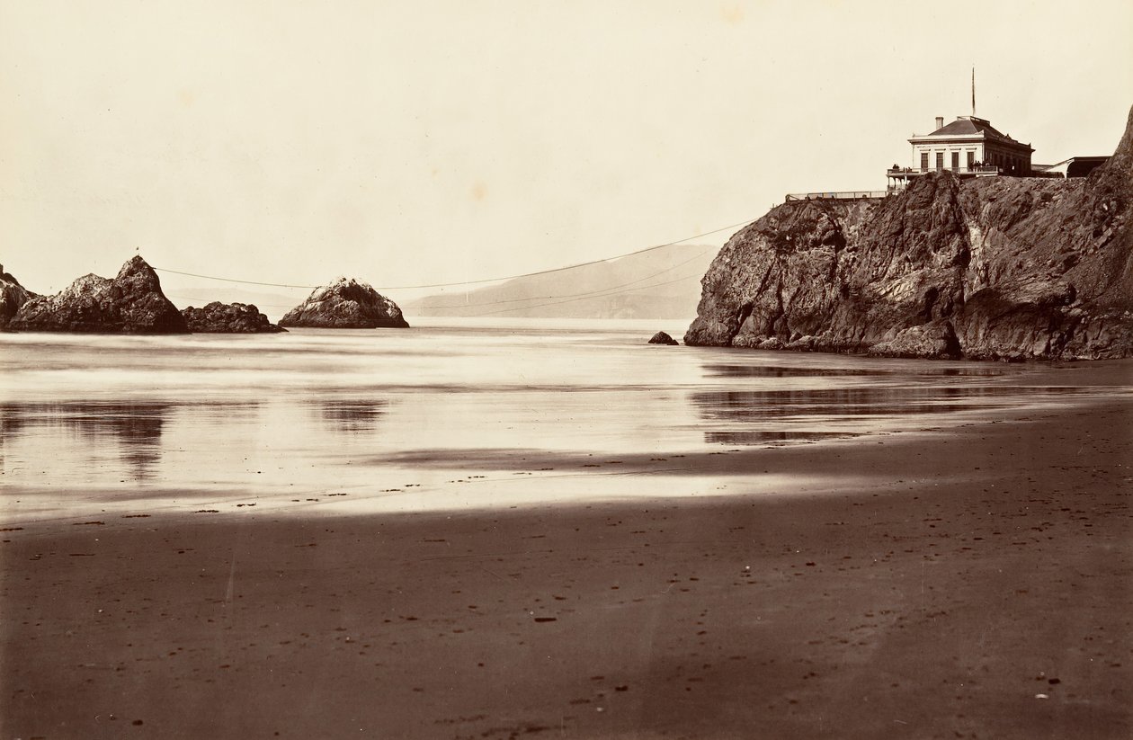 كليف هاوس وسيل روك ، 1868-69 ، طبع كاليفورنيا. 1876. بواسطة كارلتون إيمونز واتكينز