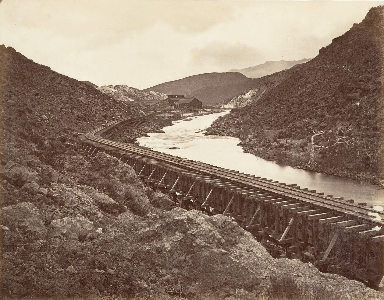 مطحنة الكوارتز من يوريكا وفلوم ، نيفادا ، 1875 ، طبعت كاليفورنيا. 1876. بواسطة كارلتون إيمونز واتكينز