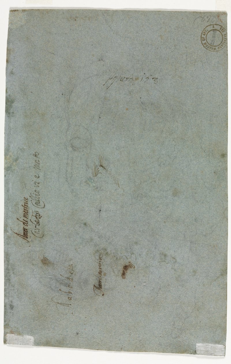 رسم تخطيطي لرأس الطفل بالظهر ، ج. 1586. بواسطة كارليتو كالياري