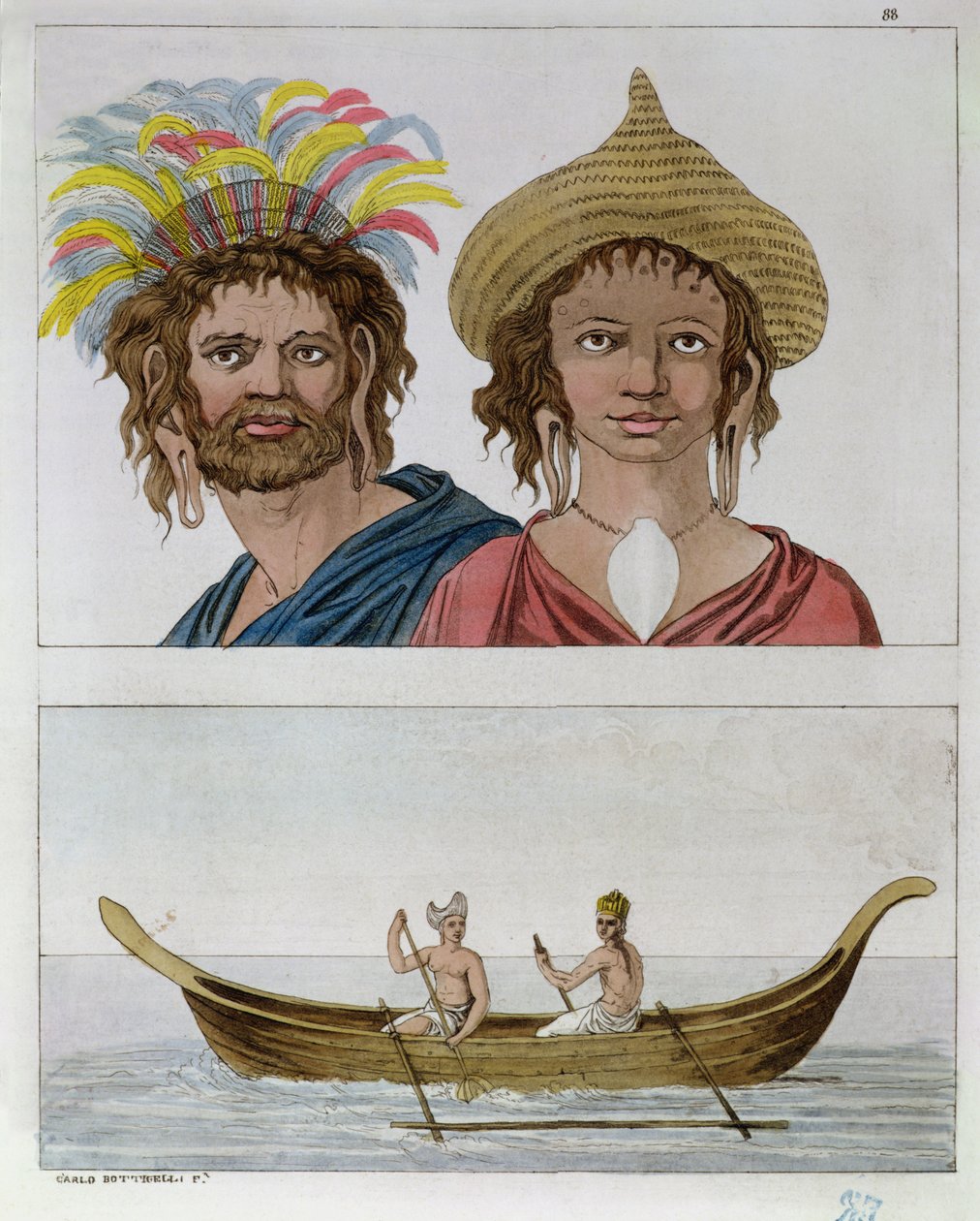 سكان جزيرة الفصح ، من "Le Costume Ancien et Moderne" بقلم جول فيراريو ، c.1820 بواسطة كارلو بوتيتشيلي