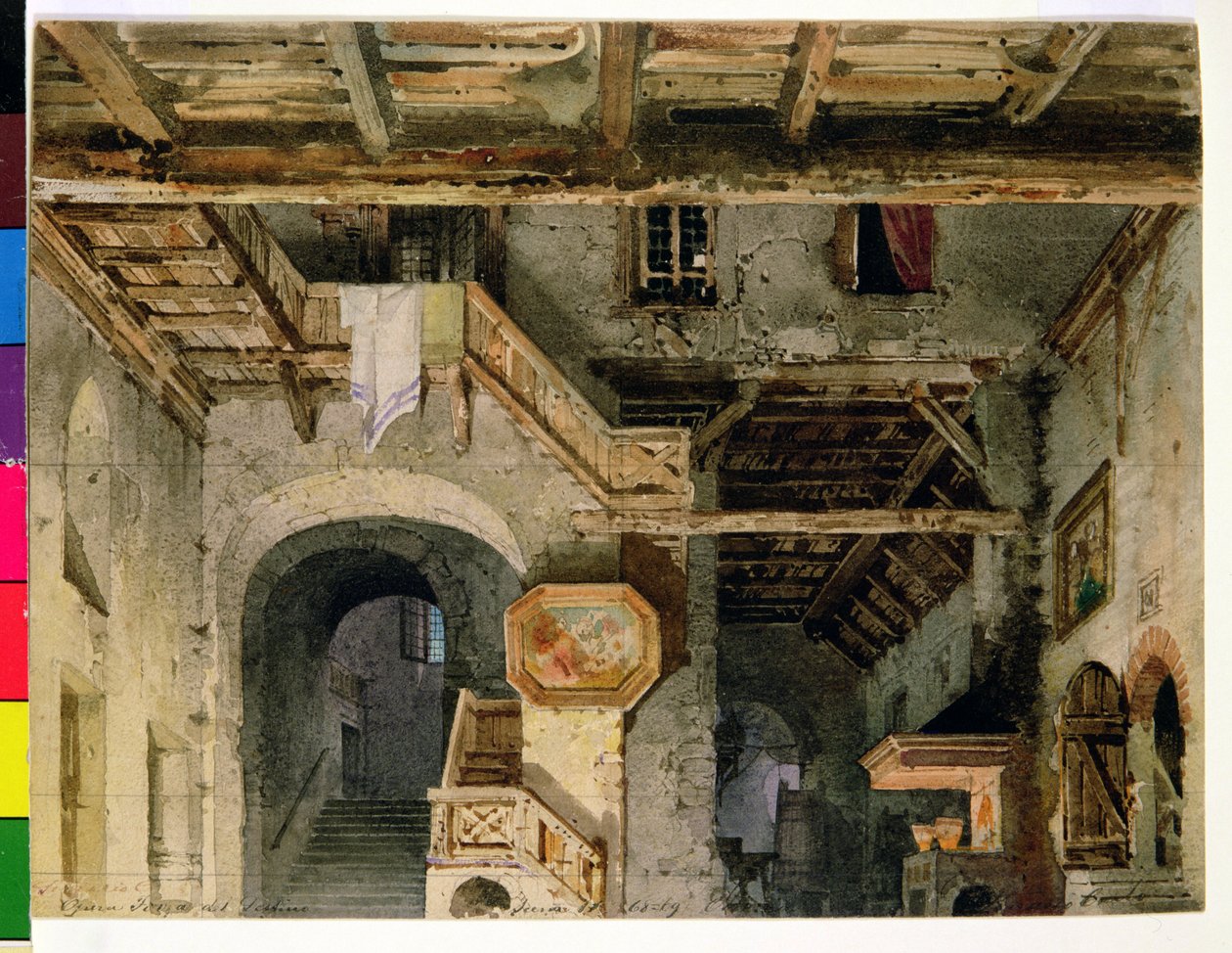 تعيين التصميم لـ "قوة القدر" ، c.1862 بواسطة كارلو فيراريو