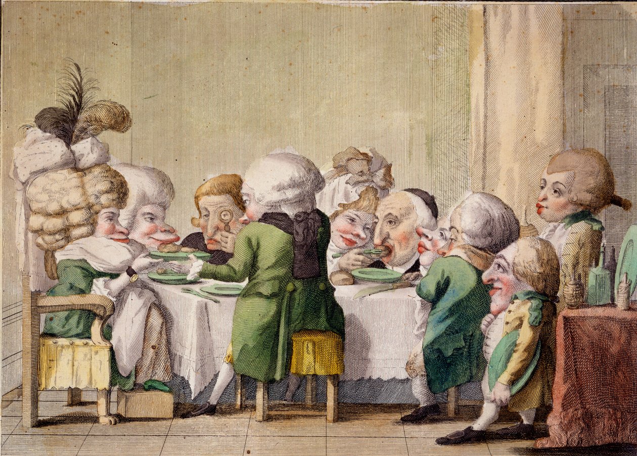 الوجبة ، ج .1790 (نقش يدوي) بواسطة كارلو لاسينيو