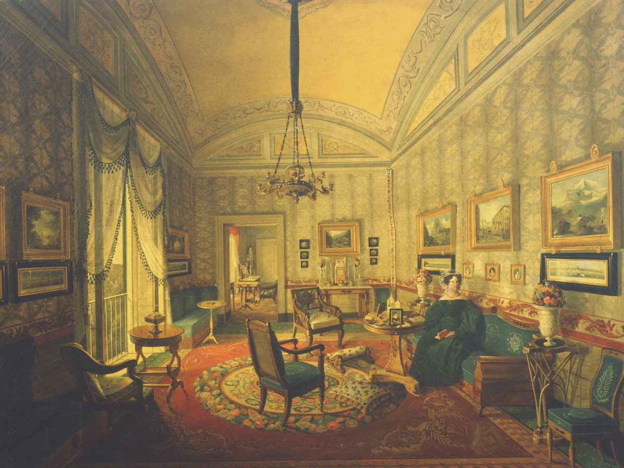 الملكة ماريا إيزابيلا من نابولي في شقتها في Reggia di Capodimonte بواسطة كارلو دي فالكو