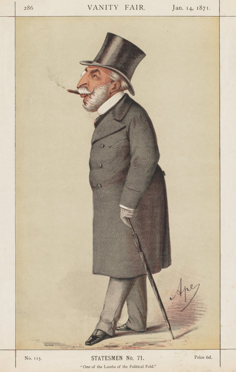 فانيتي فير: رجل دولة ، رقم 71 ، أحد حملان الطية السياسية ، 1871. بواسطة كارلو