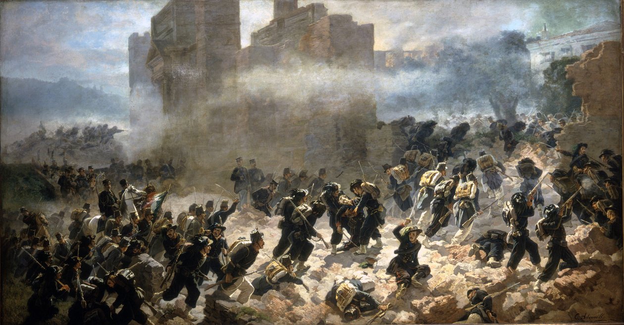 بريش بورتا بيا - روما ، 20/09/1870. اللوحة بواسطة C. Ademollo. بواسطة كارلو أديمولو