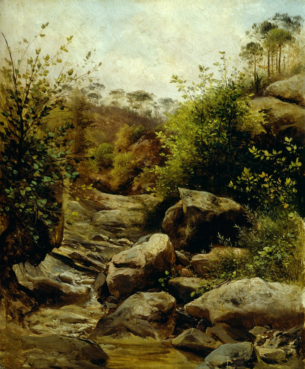 منظر Scopeti من خلال الصخور بواسطة Carlo Ademollo (1824-1911) ، زيت على ورق مقوى منقوش على بطاقة ، 33x28 سم بواسطة كارلو أديمولو