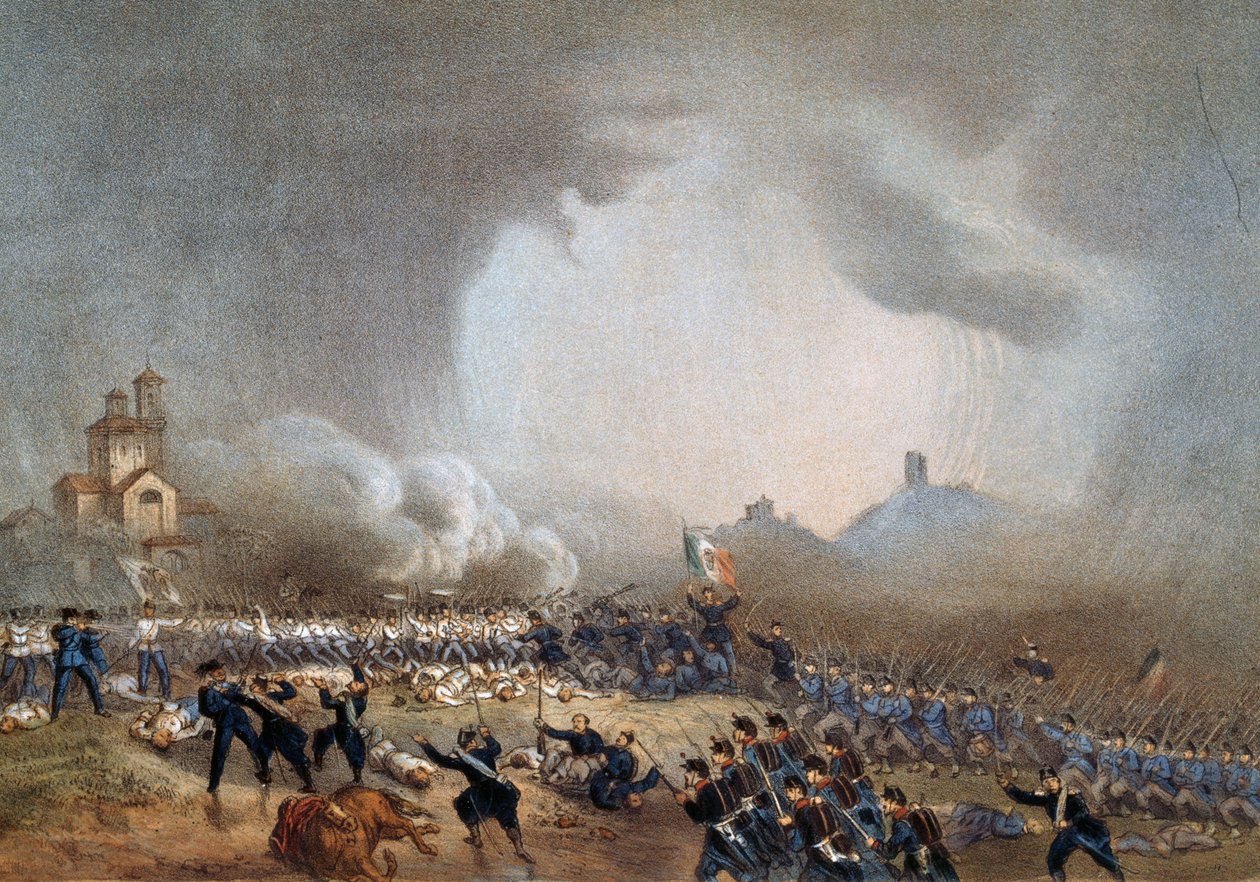 Attack of Piedmontese at Madonna della Scoperta, Battle of Solferino, June 24 بواسطة كارلو بوسولي